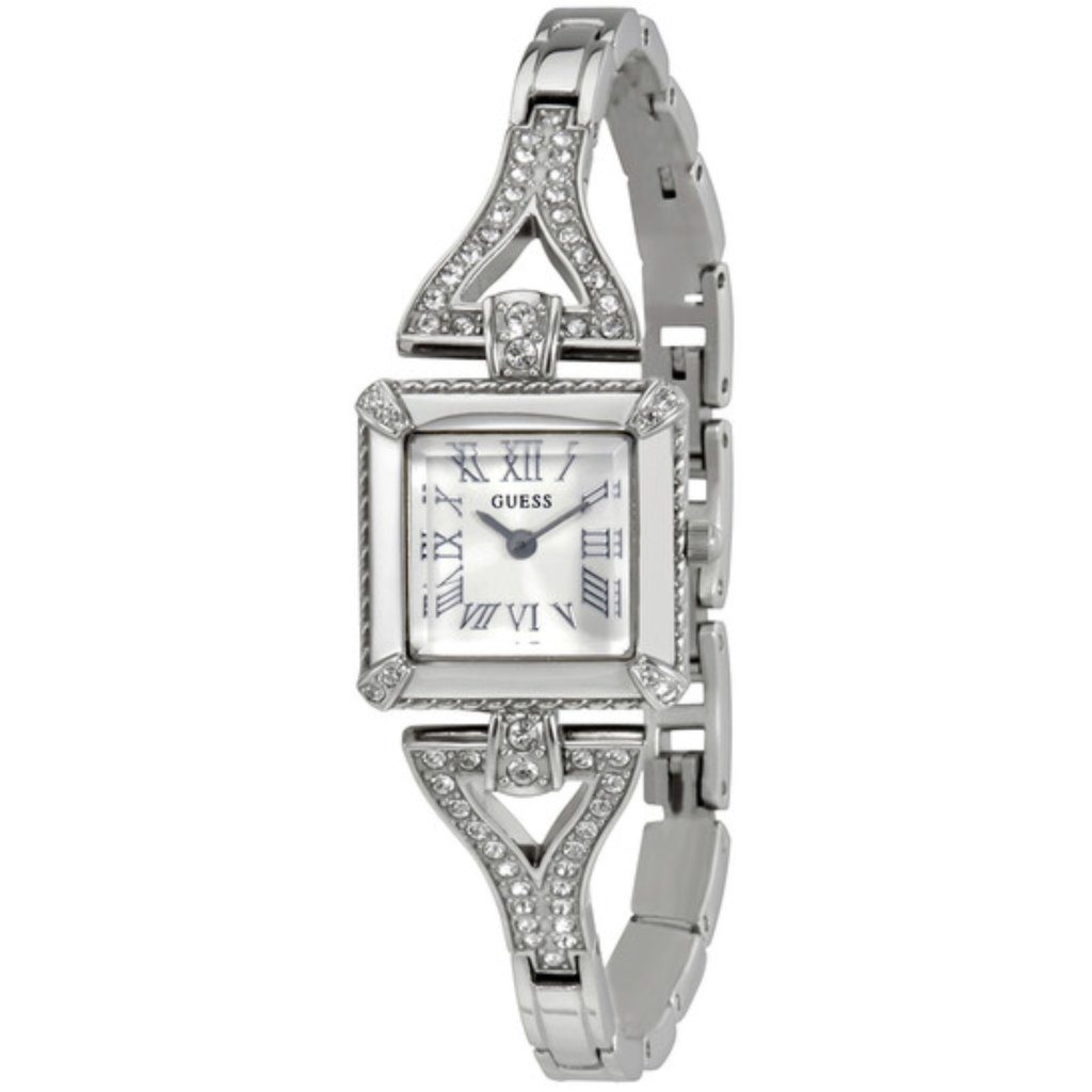 Guess Flawless Silver Dial Ladies Crystal Watch